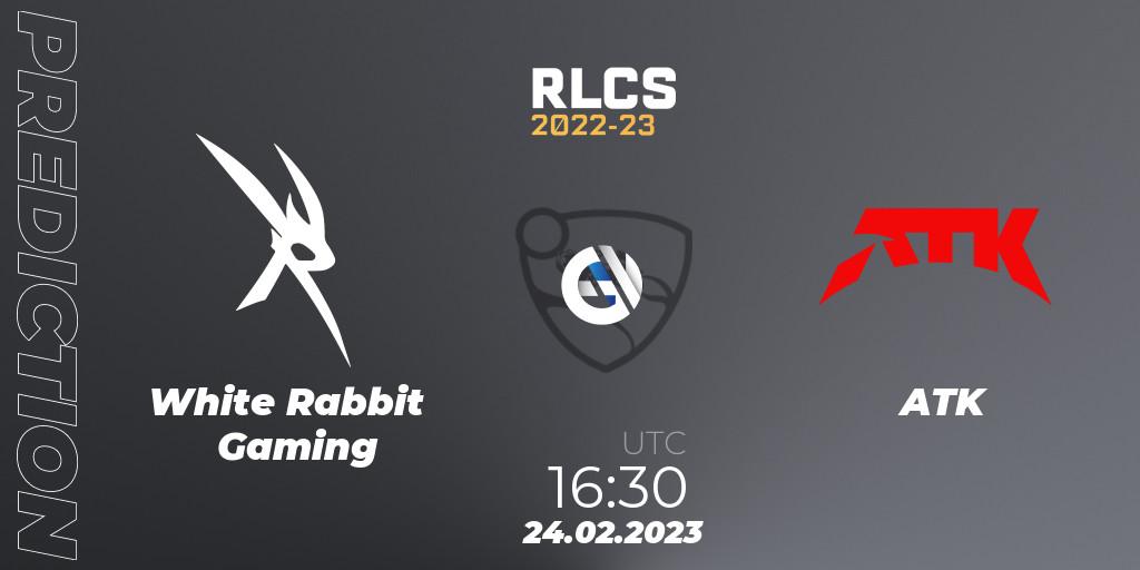 White Rabbit Gaming - ATK: Maç tahminleri. 24.02.2023 at 16:30, Rocket League, RLCS 2022-23 - Winter: Sub-Saharan Africa Regional 3 - Winter Invitational