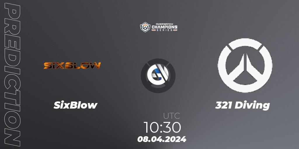 SixBlow - 321 Diving: Maç tahminleri. 08.04.2024 at 10:30, Overwatch, Overwatch Champions Series 2024 - Asia Stage 1 Wild Card