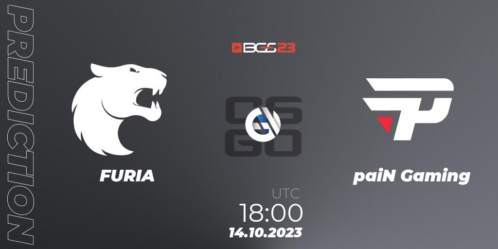 FURIA - paiN Gaming: Maç tahminleri. 14.10.2023 at 20:00, Counter-Strike (CS2), BGS Esports 2023