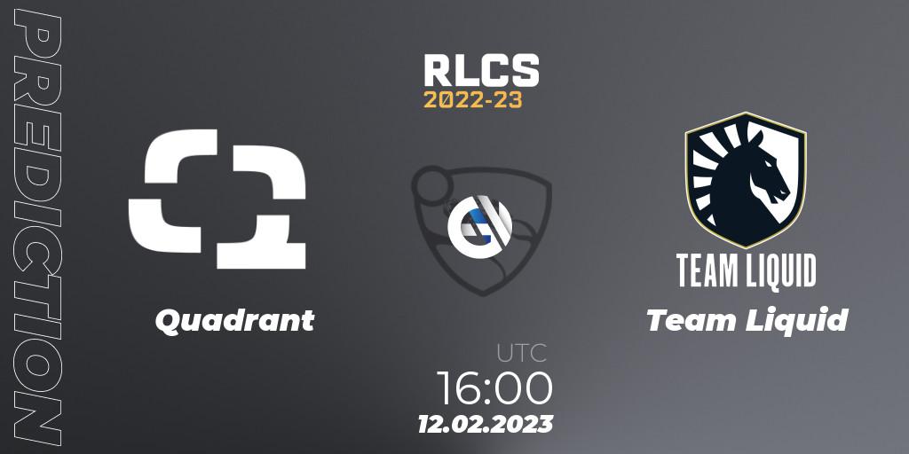Quadrant - Team Liquid: Maç tahminleri. 12.02.2023 at 16:00, Rocket League, RLCS 2022-23 - Winter: Europe Regional 2 - Winter Cup