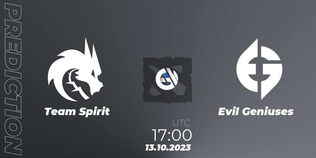 Team Spirit - Evil Geniuses: Maç tahminleri. 13.10.23, Dota 2, The International 2023 - Group Stage