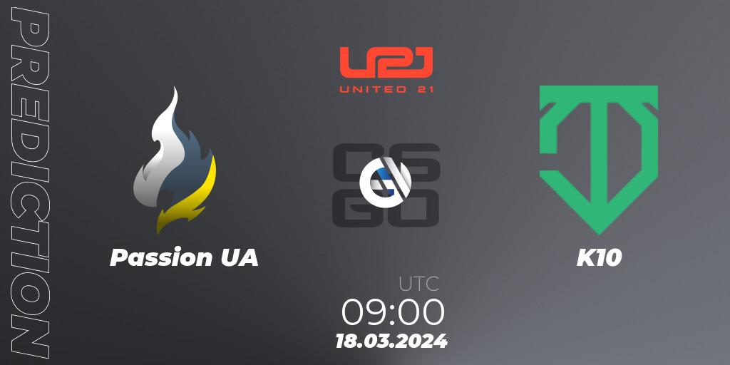 Passion UA - K10: Maç tahminleri. 17.03.2024 at 12:00, Counter-Strike (CS2), United21 Season 13