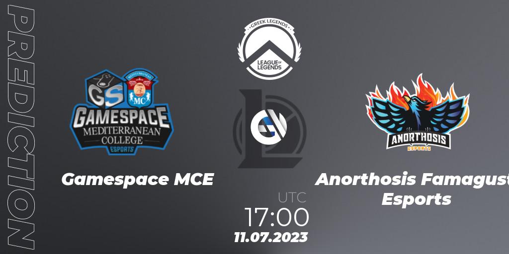 Gamespace MCE - Anorthosis Famagusta Esports: Maç tahminleri. 11.07.2023 at 17:00, LoL, Greek Legends League Summer 2023