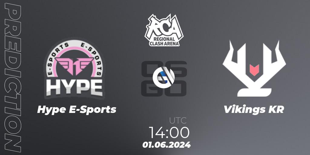 Hype E-Sports - Vikings KR: Maç tahminleri. 01.06.2024 at 14:00, Counter-Strike (CS2), Regional Clash Arena South America: Closed Qualifier