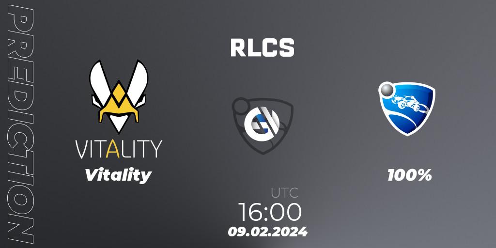 Vitality - 100%: Maç tahminleri. 09.02.2024 at 16:00, Rocket League, RLCS 2024 - Major 1: Europe Open Qualifier 1
