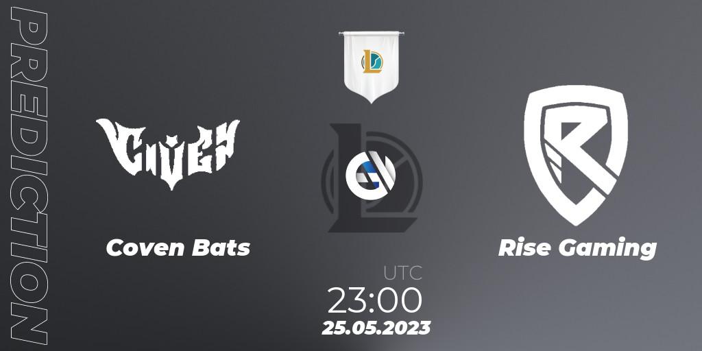 Coven Bats - Rise Gaming: Maç tahminleri. 25.05.2023 at 23:00, LoL, Ignis Cup 2023 Playoffs