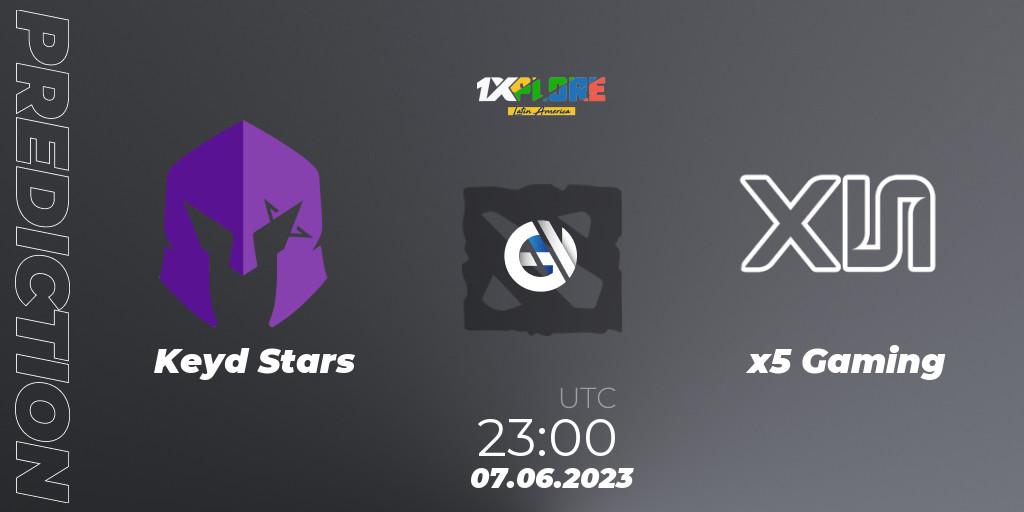 Keyd Stars - x5 Gaming: Maç tahminleri. 07.06.23, Dota 2, 1XPLORE LATAM #4