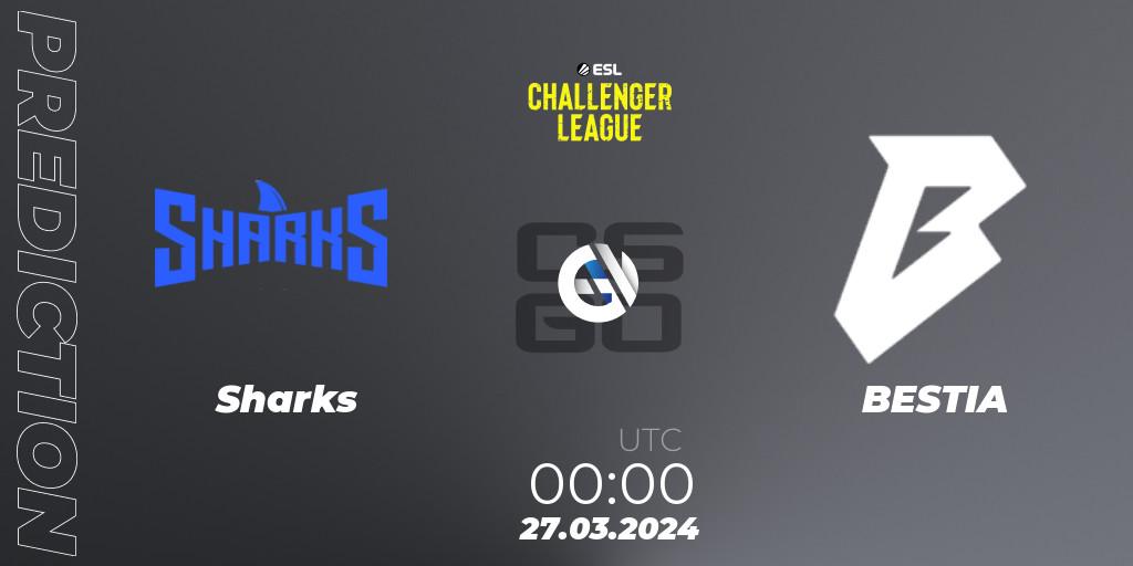 Sharks - BESTIA: Maç tahminleri. 27.03.24, CS2 (CS:GO), ESL Challenger League Season 47: South America
