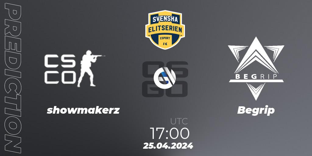showmakerz - Begrip: Maç tahminleri. 25.04.2024 at 17:00, Counter-Strike (CS2), Svenska Elitserien Spring 2024
