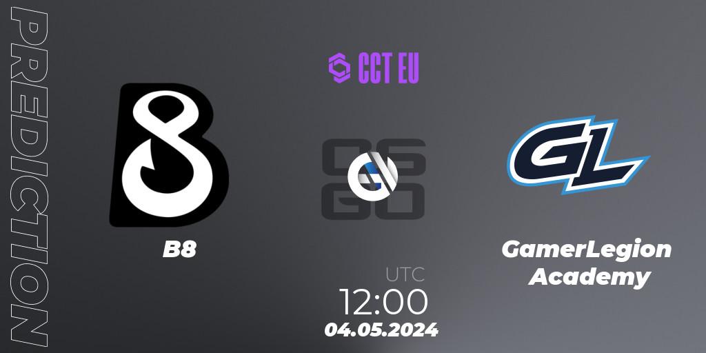B8 - GamerLegion Academy: Maç tahminleri. 04.05.2024 at 12:40, Counter-Strike (CS2), CCT Season 2 Europe Series 2 
