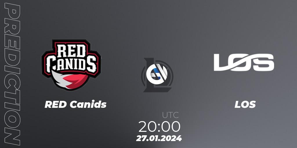 RED Canids - LOS: Maç tahminleri. 27.01.2024 at 20:00, LoL, CBLOL Split 1 2024 - Group Stage