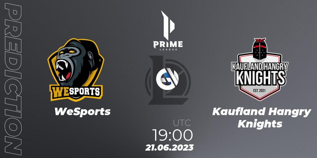 WeSports - Kaufland Hangry Knights: Maç tahminleri. 21.06.2023 at 19:00, LoL, Prime League 2nd Division Summer 2023