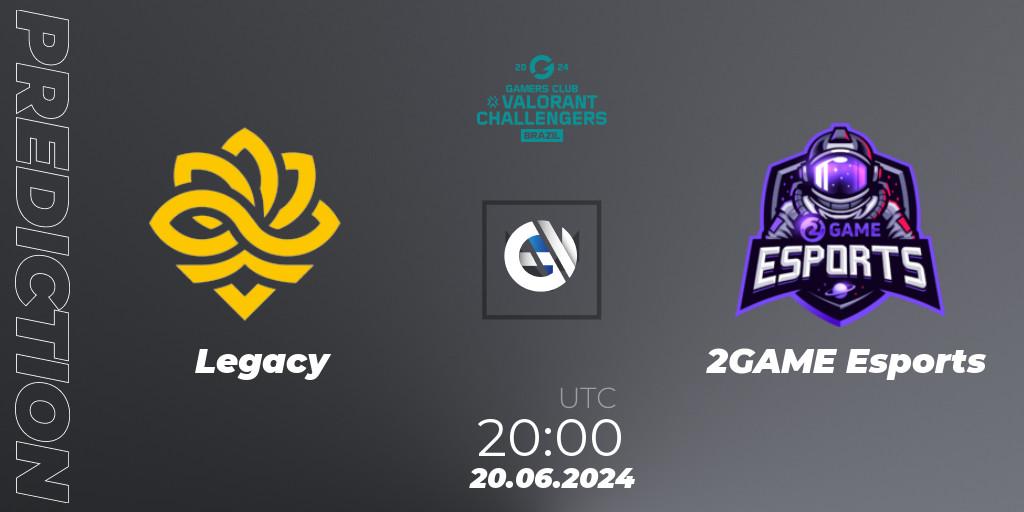 Legacy - 2GAME Esports: Maç tahminleri. 20.06.2024 at 20:00, VALORANT, VALORANT Challengers 2024 Brazil: Split 2