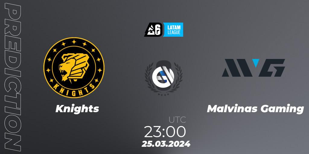 Knights - Malvinas Gaming: Maç tahminleri. 25.03.2024 at 23:00, Rainbow Six, LATAM League 2024 - Stage 1: LATAM South