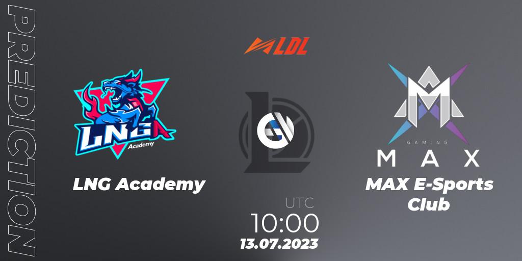 LNG Academy - MAX E-Sports Club: Maç tahminleri. 13.07.2023 at 10:00, LoL, LDL 2023 - Regular Season - Stage 3