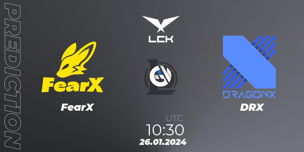 FearX - DRX: Maç tahminleri. 26.01.24, LoL, LCK Spring 2024 - Group Stage