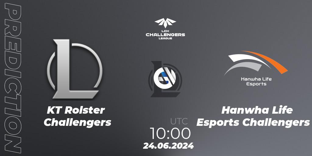 KT Rolster Challengers - Hanwha Life Esports Challengers: Maç tahminleri. 24.06.2024 at 10:00, LoL, LCK Challengers League 2024 Summer - Group Stage