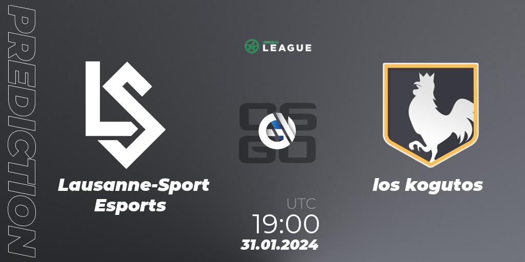 Lausanne-Sport Esports - los kogutos: Maç tahminleri. 01.02.24, CS2 (CS:GO), ESEA Season 48: Advanced Division - Europe