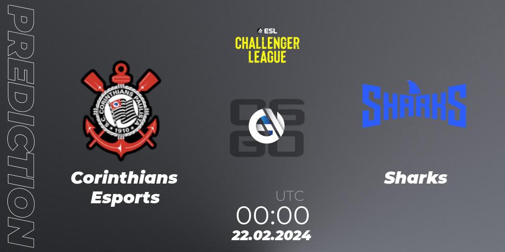 Corinthians Esports - Sharks: Maç tahminleri. 22.02.2024 at 00:00, Counter-Strike (CS2), ESL Challenger League Season 47: South America