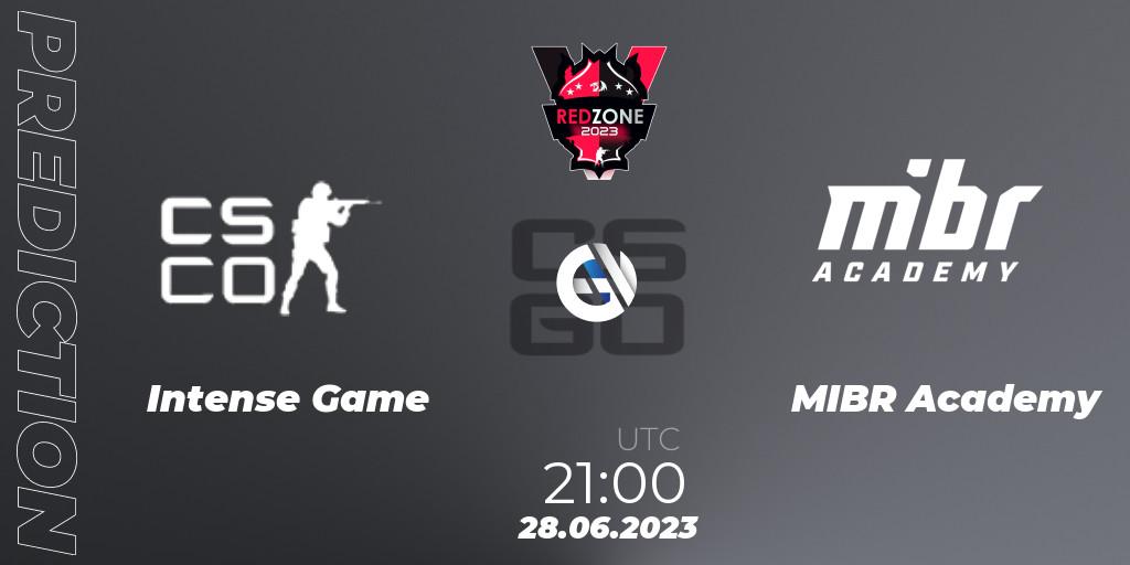 Intense Game - MIBR Academy: Maç tahminleri. 28.06.23, CS2 (CS:GO), RedZone PRO League 2023 Season 4