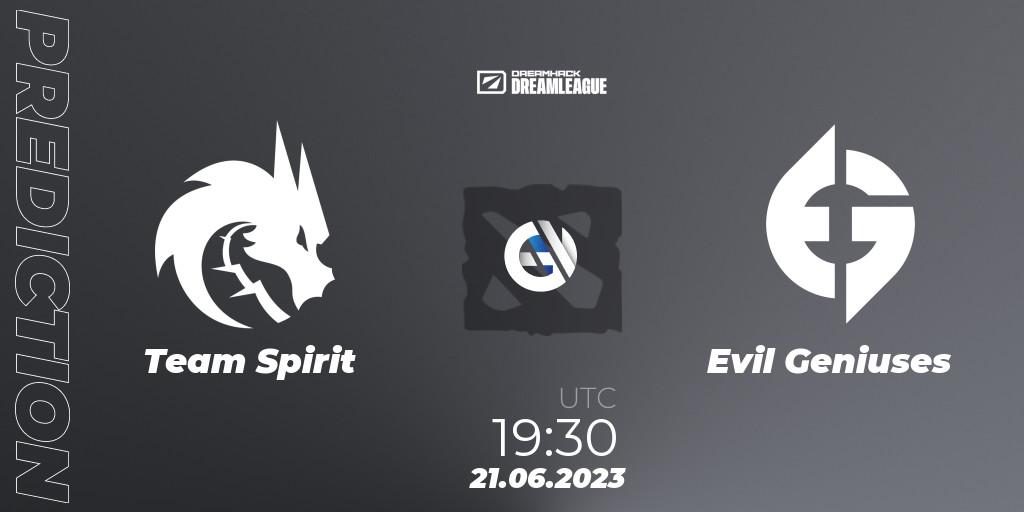 Team Spirit - Evil Geniuses: Maç tahminleri. 21.06.23, Dota 2, DreamLeague Season 20 - Group Stage 2