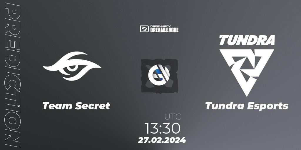Team Secret - Tundra Esports: Maç tahminleri. 27.02.24, Dota 2, DreamLeague Season 22