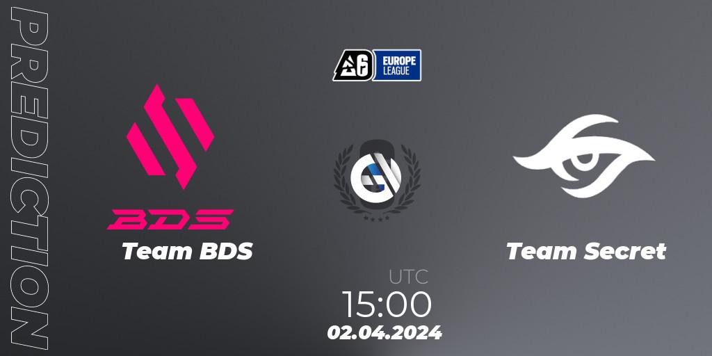 Team BDS - Team Secret: Maç tahminleri. 02.04.24, Rainbow Six, Europe League 2024 - Stage 1