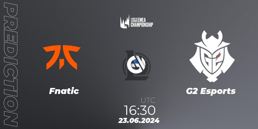 Fnatic - G2 Esports: Maç tahminleri. 23.06.2024 at 16:30, LoL, LEC Summer 2024 - Regular Season