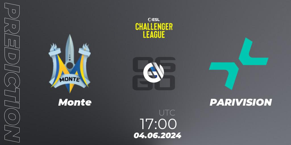 Monte - PARIVISION: Maç tahminleri. 04.06.2024 at 17:00, Counter-Strike (CS2), ESL Challenger League Season 47: Europe