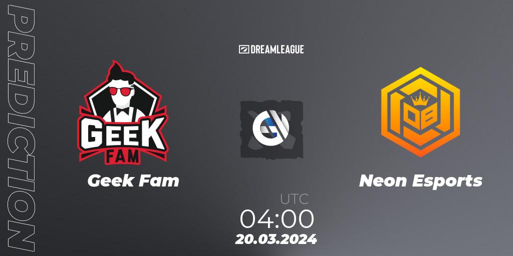 Geek Fam - Neon Esports: Maç tahminleri. 20.03.24, Dota 2, DreamLeague Season 23: Southeast Asia Closed Qualifier