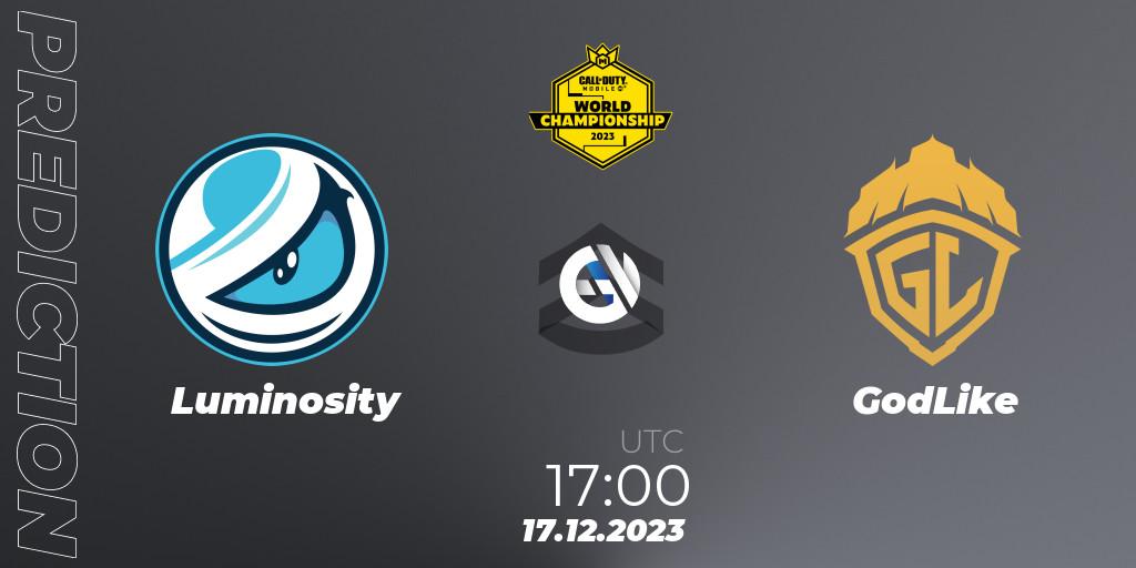 Luminosity - GodLike: Maç tahminleri. 17.12.2023 at 16:00, Call of Duty, CODM World Championship 2023