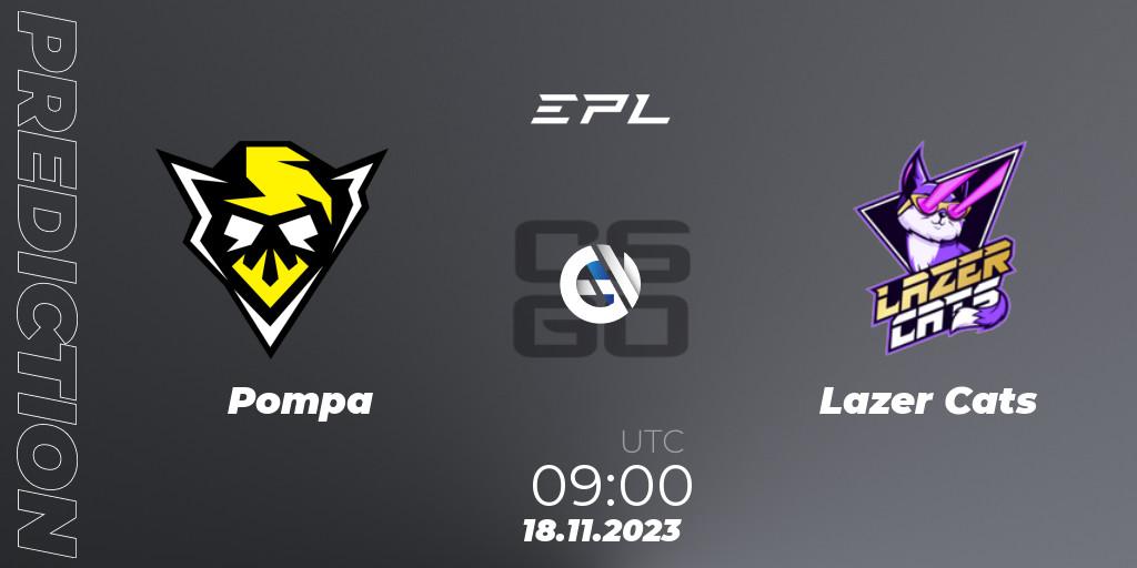 Pompa - Lazer Cats: Maç tahminleri. 18.11.2023 at 09:00, Counter-Strike (CS2), European Pro League Season 12: Division 2
