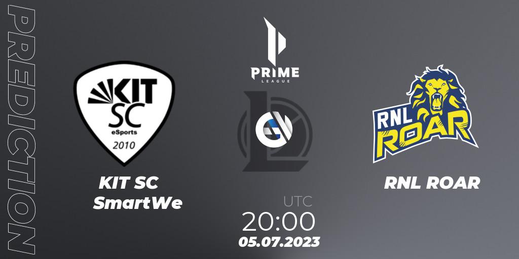 KIT SC SmartWe - RNL ROAR: Maç tahminleri. 05.07.2023 at 20:00, LoL, Prime League 2nd Division Summer 2023
