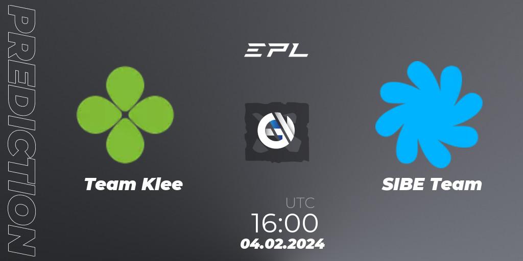 Team Klee - SIBE Team: Maç tahminleri. 04.02.24, Dota 2, European Pro League Season 16
