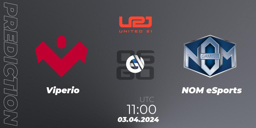 Viperio - NOM eSports: Maç tahminleri. 03.04.2024 at 11:00, Counter-Strike (CS2), United21 Season 14