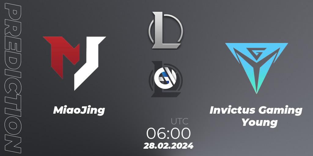 MiaoJing - Invictus Gaming Young: Maç tahminleri. 28.02.2024 at 06:00, LoL, LDL 2024 - Stage 1