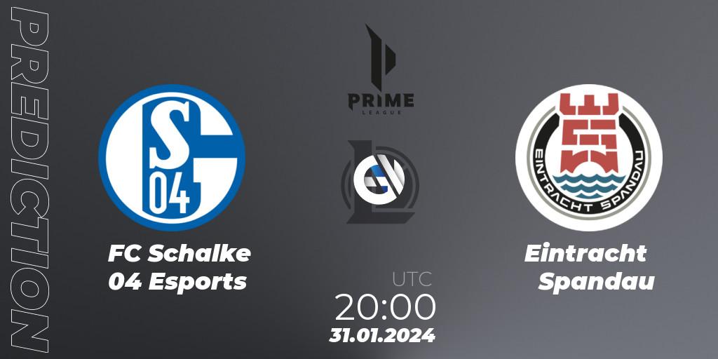 FC Schalke 04 Esports - Eintracht Spandau: Maç tahminleri. 31.01.24, LoL, Prime League Spring 2024 - Group Stage