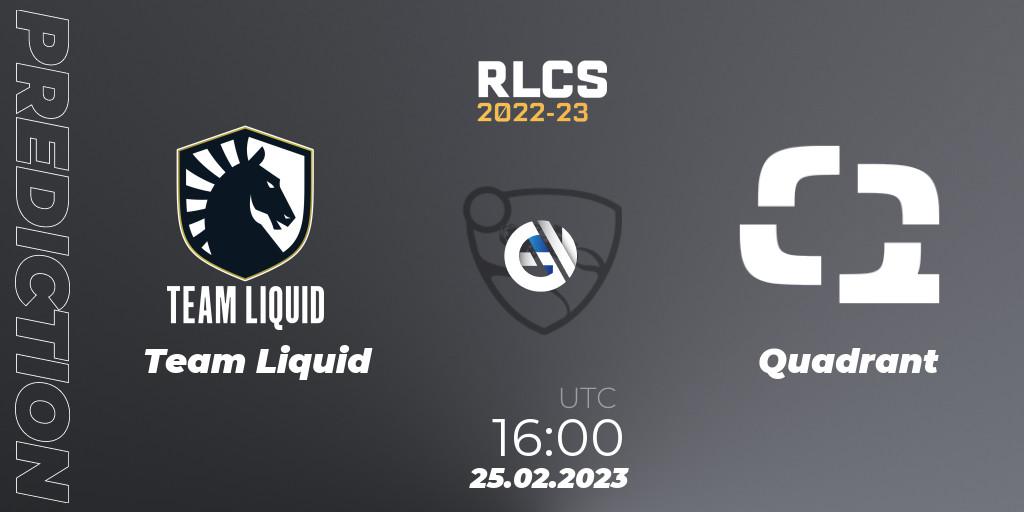 Team Liquid - Quadrant: Maç tahminleri. 25.02.2023 at 16:00, Rocket League, RLCS 2022-23 - Winter: Europe Regional 3 - Winter Invitational