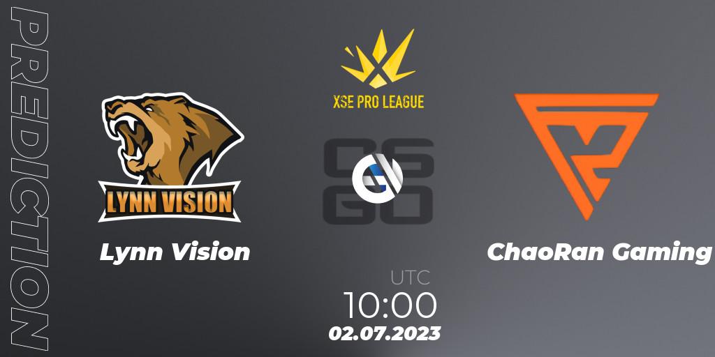 Lynn Vision - ChaoRan Gaming: Maç tahminleri. 02.07.2023 at 10:00, Counter-Strike (CS2), XSE Pro League: Online Stage