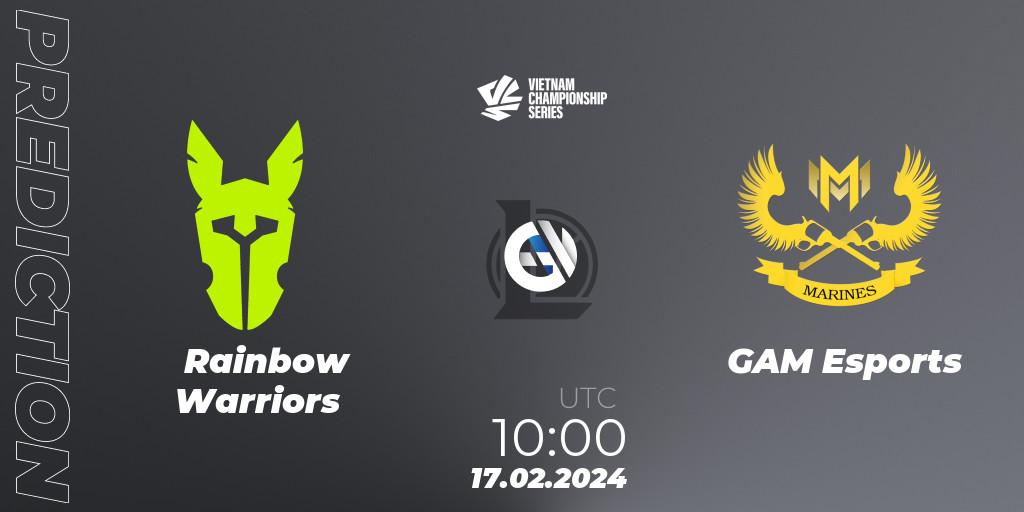 Rainbow Warriors - GAM Esports: Maç tahminleri. 17.02.24, LoL, VCS Dawn 2024 - Group Stage