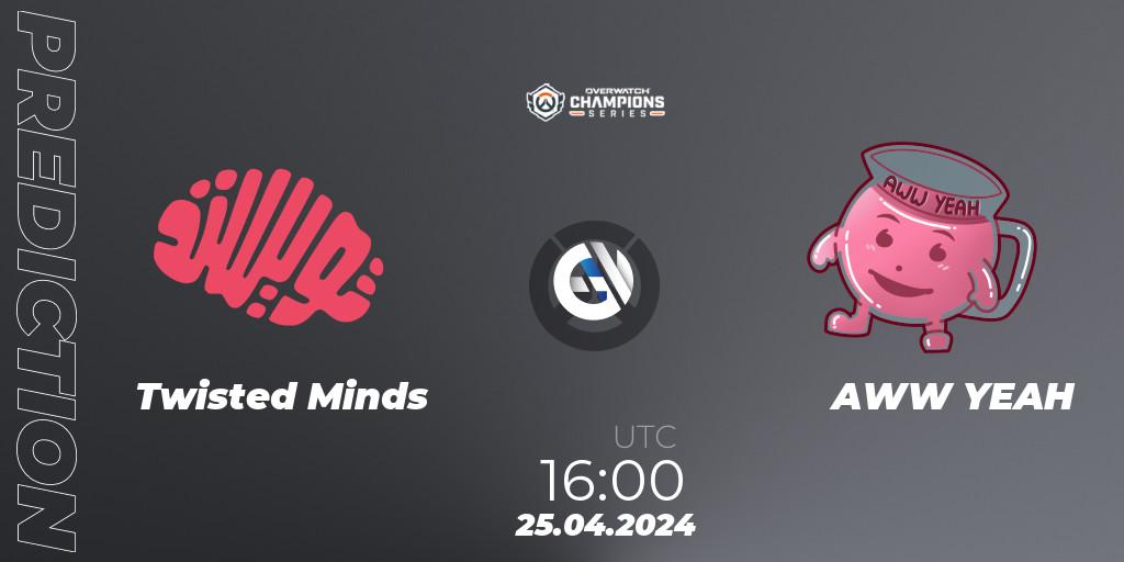 Twisted Minds - AWW YEAH: Maç tahminleri. 25.04.2024 at 16:00, Overwatch, Overwatch Champions Series 2024 - EMEA Stage 2 Main Event