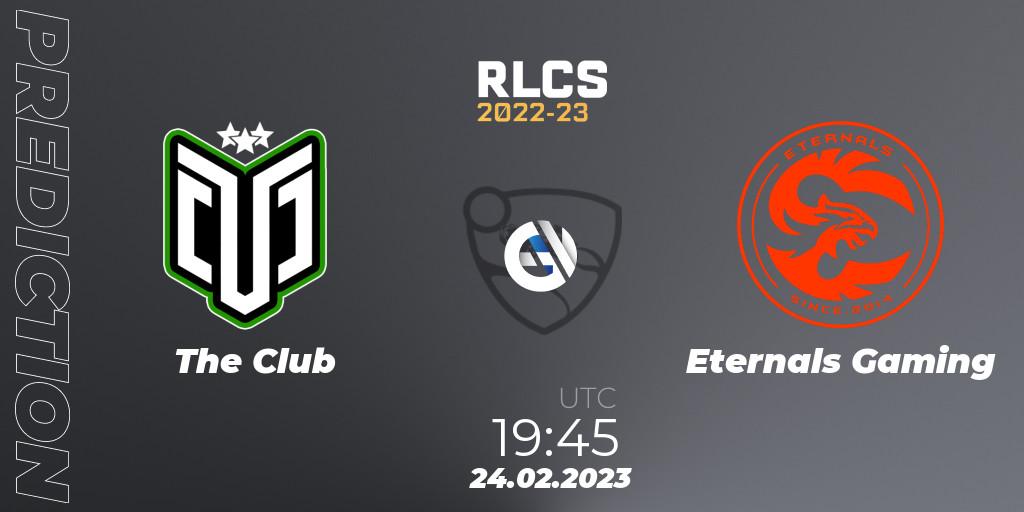 The Club - Eternals Gaming: Maç tahminleri. 24.02.2023 at 19:45, Rocket League, RLCS 2022-23 - Winter: South America Regional 3 - Winter Invitational