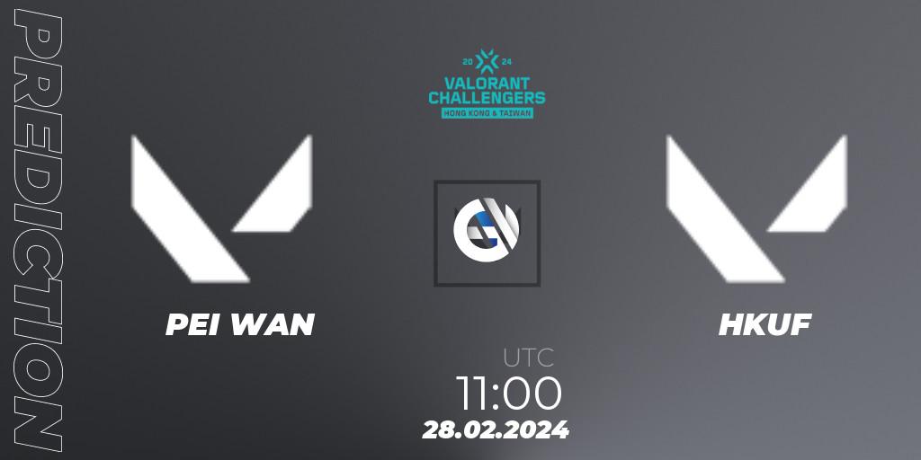 PEI WAN - Hungkuang Falcon: Maç tahminleri. 28.02.2024 at 11:00, VALORANT, VALORANT Challengers Hong Kong and Taiwan 2024: Split 1