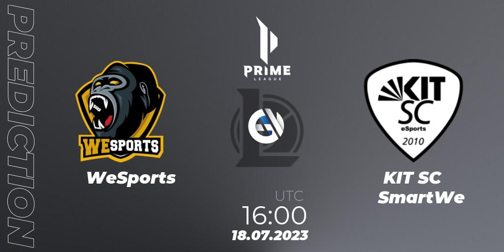WeSports - KIT SC SmartWe: Maç tahminleri. 18.07.2023 at 16:00, LoL, Prime League 2nd Division Summer 2023