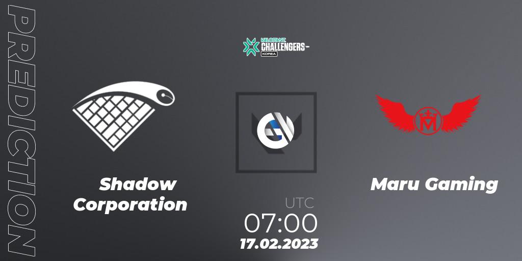Shadow Corporation - Maru Gaming: Maç tahminleri. 17.02.2023 at 07:00, VALORANT, VALORANT Challengers 2023: Korea Split 1