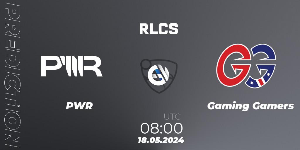 PWR - Gaming Gamers: Maç tahminleri. 18.05.2024 at 10:00, Rocket League, RLCS 2024 - Major 2: OCE Open Qualifier 5