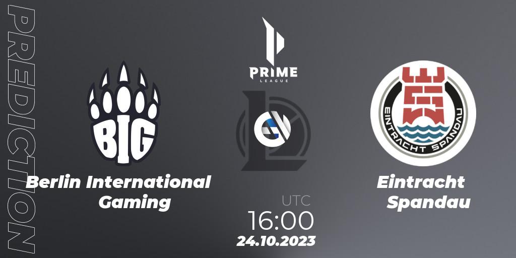 Berlin International Gaming - Eintracht Spandau: Maç tahminleri. 24.10.2023 at 16:00, LoL, Prime League Pokal 2023