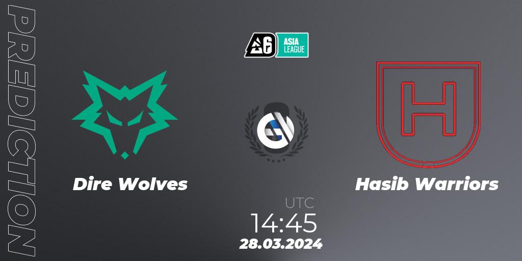 Dire Wolves - Hasib Warriors: Maç tahminleri. 28.03.24, Rainbow Six, Asia League 2024 - Stage 1