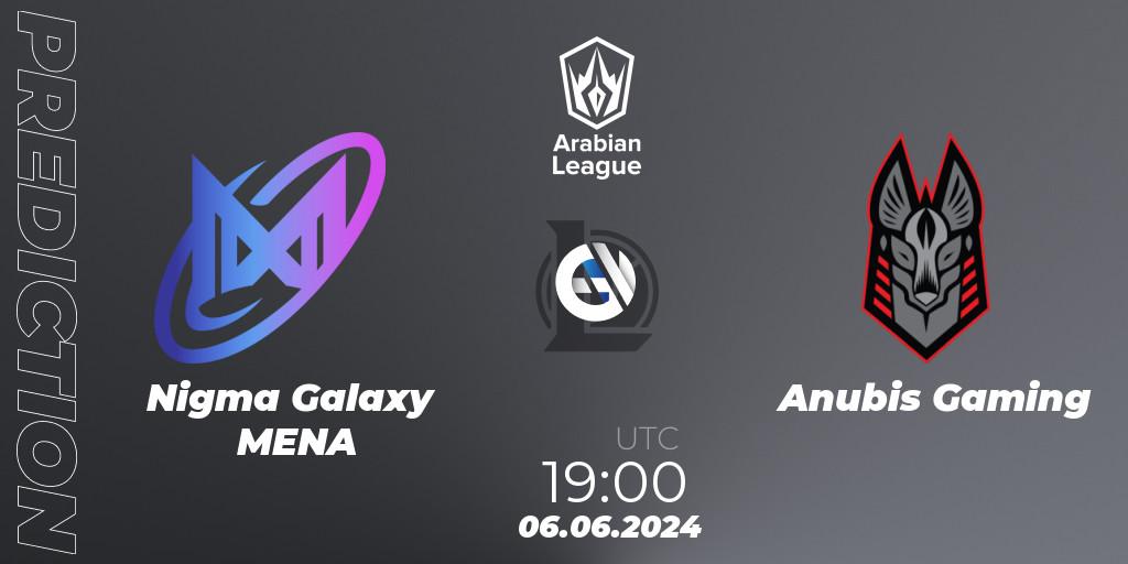 Nigma Galaxy MENA - Anubis Gaming: Maç tahminleri. 06.06.2024 at 19:00, LoL, Arabian League Summer 2024