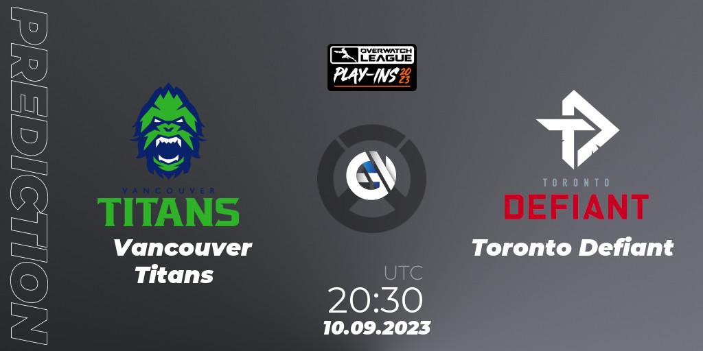 Vancouver Titans - Toronto Defiant: Maç tahminleri. 10.09.23, Overwatch, Overwatch League 2023 - Play-Ins